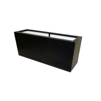 Jardinière en polyester - Rectangle - 120 x 30 x 50 cm - RAL9005 mat (noir) - Avec fond