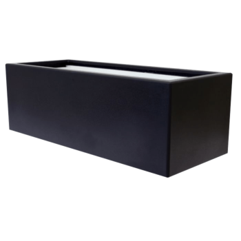 Jardinière en polyester - Rectangle - 120 x 60 x 40 cm - RAL9005 mat (noir) - Avec fond