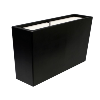 Jardinière en polyester - Rectangle - 150 x 25 x 80 cm - RAL9010 mat (blanc) - Avec fond