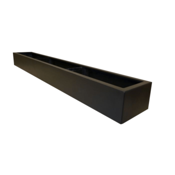Jardinière en polyester - Rectangle - 200 x 30 x 20 cm - RAL9005 mat (noir) - Avec fond