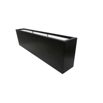 Jardinière en polyester - Rectangle - 200 x 30 x 60 cm - RAL9005 mat (noir) - Avec fond