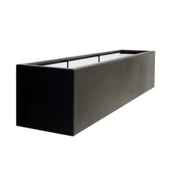 Jardinière en polyester - Rectangle - 200 x 40 x 40 cm - RAL9010 mat (blanc) - Avec fond