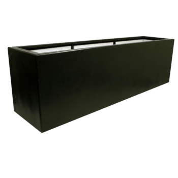 Jardinière en polyester - Rectangle - 200 x 50 x 60 cm - RAL9005 mat (noir) - Avec fond