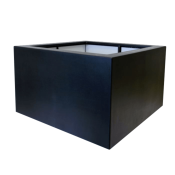 Jardinière en polyester - Carré - 140 x 140 x 80 cm - RAL9005 mat (noir) - Avec fond