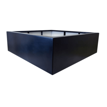 Jardinière en polyester - Carré - 160 x 160 x 60 cm - RAL9010 mat (blanc) - Avec fond