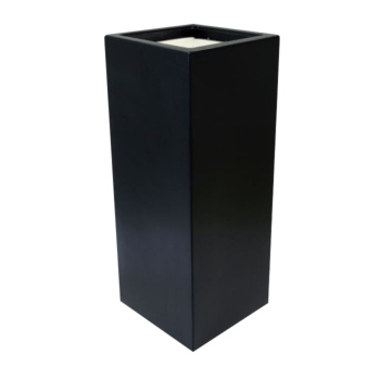 Jardinière en polyester - Carré - 40 x 40 x 120 cm - RAL9005 mat (noir) - Avec fond