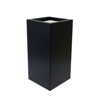 Jardinière en polyester - Carré - 40 x 40 x 80 cm - RAL9010 mat (blanc) - Avec fond