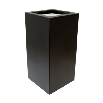 Jardinière en polyester - Carré - 50 x 50 x 100 cm - RAL9010 mat (blanc) - Avec fond