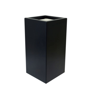 Jardinière en polyester - Carré - 50 x 50 x 80 cm - RAL9005 mat (noir) - Avec fond