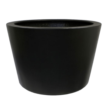 Jardinière en polyester - Conique - Ø 120 x 80 cm - RAL9005 mat (noir) - Avec fond