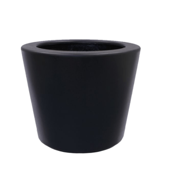 Jardinière en polyester - Conique - Ø 63 x 52 cm - RAL9005 mat (noir) - Avec fond