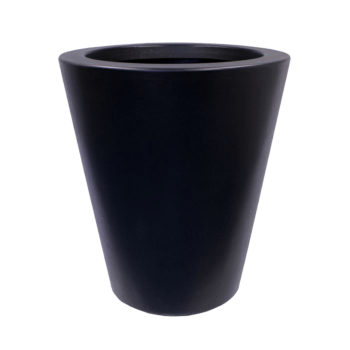 Jardinière en polyester - Conique - Ø 89 x 100 cm - RAL9005 mat (noir) - Avec fond