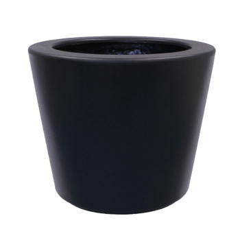 Jardinière en polyester - Conique - Ø 95 x 70 cm - RAL9005 mat (noir) - Avec fond