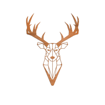 Décoration murale en acier Corten - Renne Large - 100 x 72,4 cm