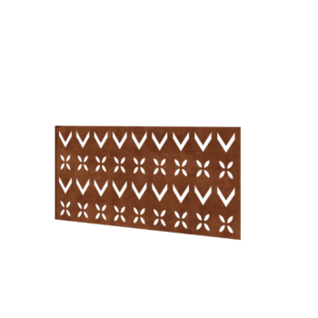 Clôture en acier Corten H - Panneau V - 120 x 63,3 cm