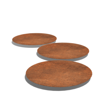 Dalle de cheminement en acier Corten Rond 50