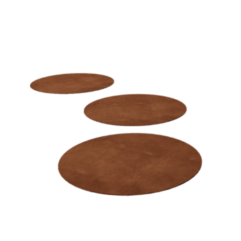 Dalle de cheminement en acier Corten Rond 50