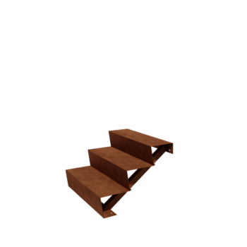 l`escalier en acier New York 3-étape (largeur 80 cm)