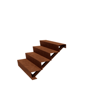 l`escalier en acier New York 4-étape (largeur 100 cm)