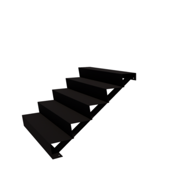 Escalier de jardin en acier - 5-marches - 120 x 120 x 85 cm - RAL9005 mat (noir)