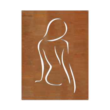 Décoration murale en acier Corten - Femme Large - 100 x 75 cm