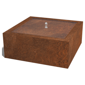 Table d'eau en acier corten 100 x 100 x 40 cm