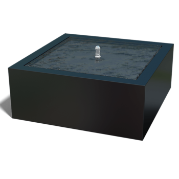Tables d'eau en aluminium - Lyra - 100 x 100 x 40 cm - RAL9005 mat (noir) - Avec éclairage LED