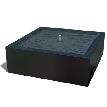 Tables d'eau en aluminium - Lyra - 120 x 120 x 40 cm - RAL9005 mat (noir) - Avec éclairage LED