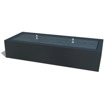 Tables d'eau en aluminium - Lyra - 200 x 80 x 40 cm - RAL9005 mat (noir) - Avec éclairage LED