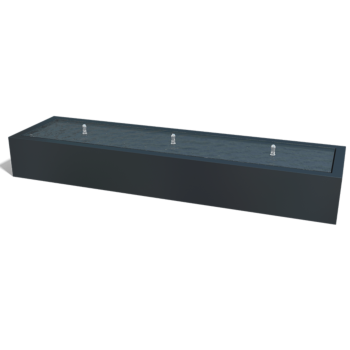 Tables d'eau en aluminium - Lyra - 300 x 80 x 40 cm - RAL9005 mat (noir) - Avec éclairage LED