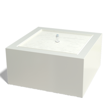 Tables d'eau en aluminium - Lyra - 80 x 80 x 40 cm - RAL9005 mat (noir) - Avec éclairage LED