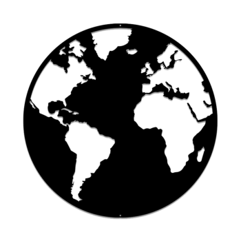 Décorations murales en métal Carte du Monde