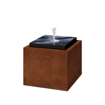 Tables d'eau en acier Corten - Orin - 50 x 50 x 40 cm - Avec éclairage LED