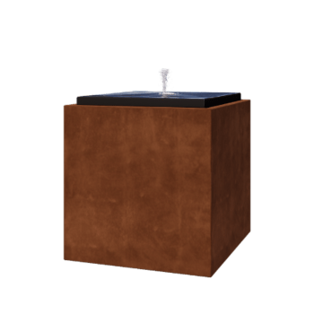 Tables d'eau en acier Corten - Orin - 80 x 80 x 80 cm - Sans éclairage LED