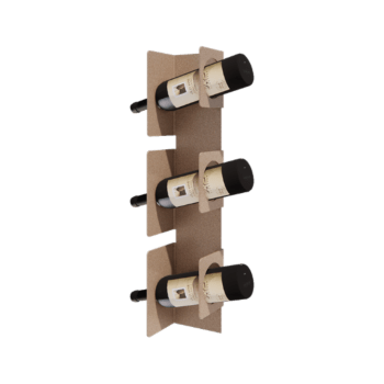 Rangement bouteille à vin en acier - Veneto - 10 x 13 x 60 cm - Sand look