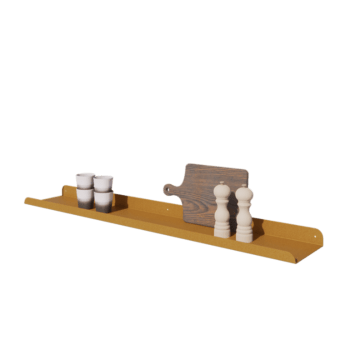 Étagère murale en acier - Forme en U - 120 x 20 x 5 cm - Gold