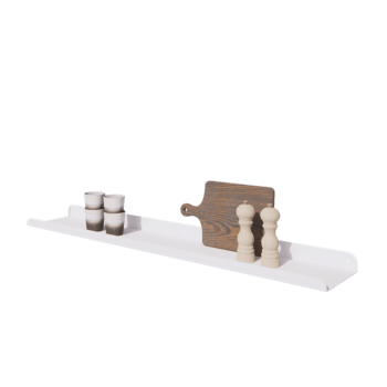 Étagère murale en acier - Forme en U - 120 x 20 x 5 cm - RAL9010 mat (blanc)