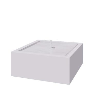 Tables d'eau en aluminium - Lyra - 100 x 100 x 40 cm - RAL9010 mat (blanc) - Avec éclairage LED