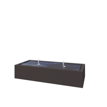 Tables d'eau en aluminium - Lyra - 200 x 80 x 40 cm - RAL7016 mat (gris anthracite) - Avec éclairage LED