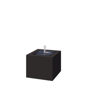 Tables d'eau en aluminium - Lyra - 50 x 50 x 40 cm - RAL9005 mat (noir) - Avec éclairage LED