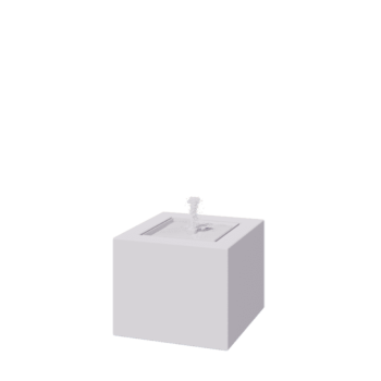 Tables d'eau en aluminium - Lyra - 50 x 50 x 40 cm - RAL9010 mat (blanc) - Avec éclairage LED