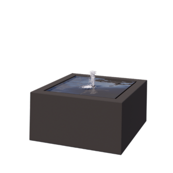 Tables d'eau en aluminium - Lyra - 80 x 80 x 40 cm - RAL7016 mat (gris anthracite) - Avec éclairage LED