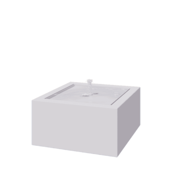 Tables d'eau en aluminium - Lyra - 80 x 80 x 40 cm - RAL9010 mat (blanc) - Avec éclairage LED