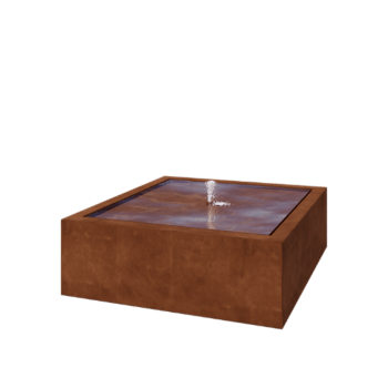 Tables d'eau en acier Corten - Lyra - 120 x 120 x 40 cm - Avec éclairage LED