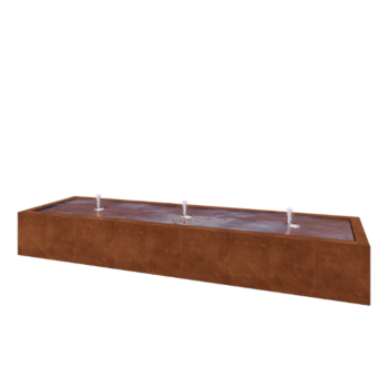 Tables d'eau en acier Corten - Lyra - 300 x 80 x 40 cm - Avec éclairage LED