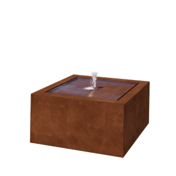 Tables d'eau en acier Corten - Lyra - 80 x 80 x 40 cm - Sans éclairage LED