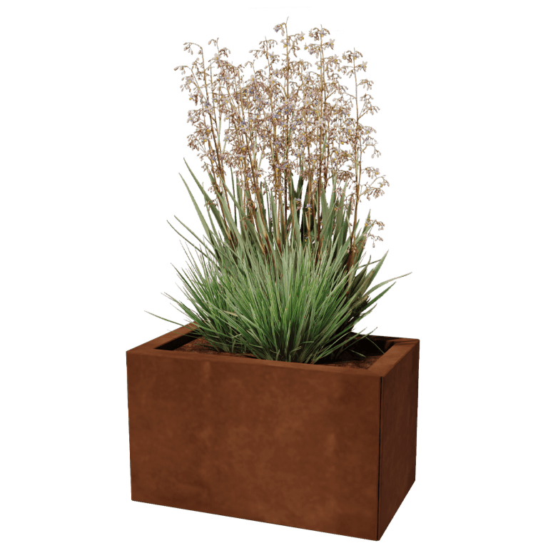 Bac à plantes en acier corten Texas 30 x 50 cm
