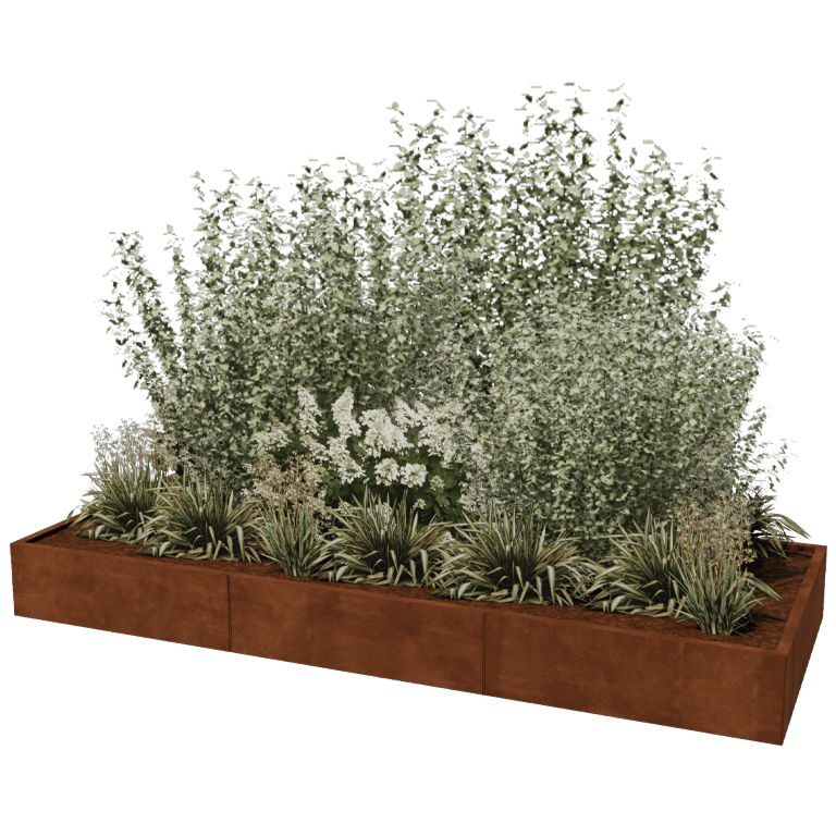 Jardinière en acier corten Texas xxl 300 x 120 cm
