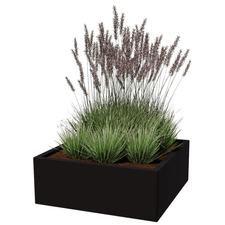 Bac à plantes en acier thermolaqué Miami 80 x 80 cm
