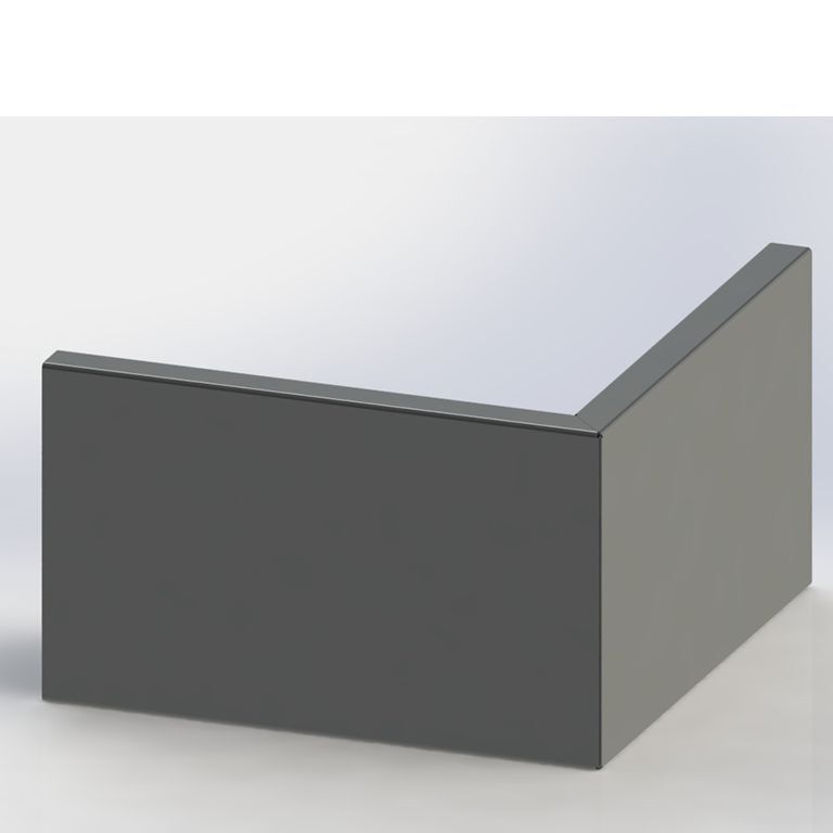 Mur de soutènement en acier peint par poudrage, angle extérieur 100 x 100 cm (hauteur 50 cm)